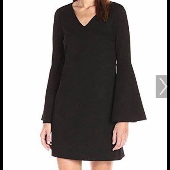 Cynthia Steffe little black bell sleeve sheath dress - Picture 3 of 7